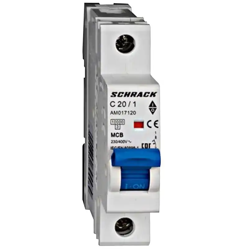 Автоматичний вимикач Schrack 1P, 20A, C, 6 кА, AM617120 купити недорого в Україні, фото 1