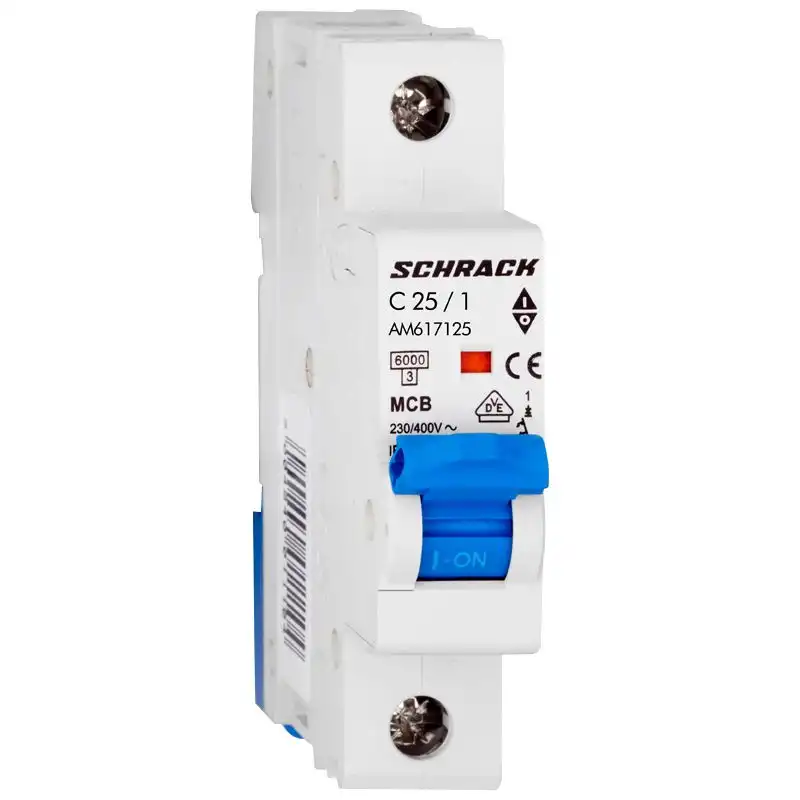 Автоматичний вимикач Schrack 1P, 25A, C, 6 кА, AM617125 купити недорого в Україні, фото 1