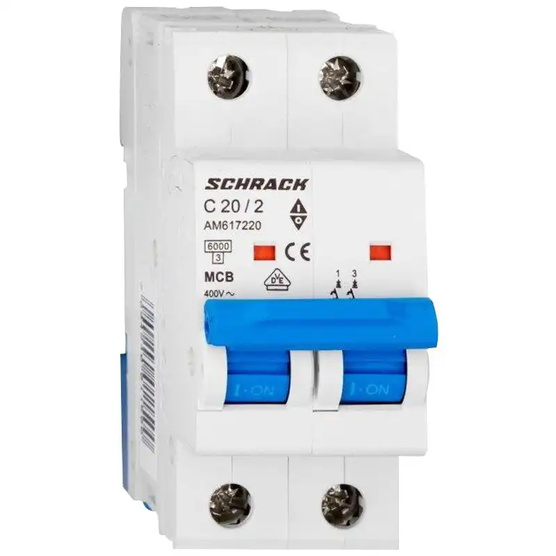 Автоматичний вимикач Schrack 2P, 20A, C, 6 кА, AM617220 купити недорого в Україні, фото 1