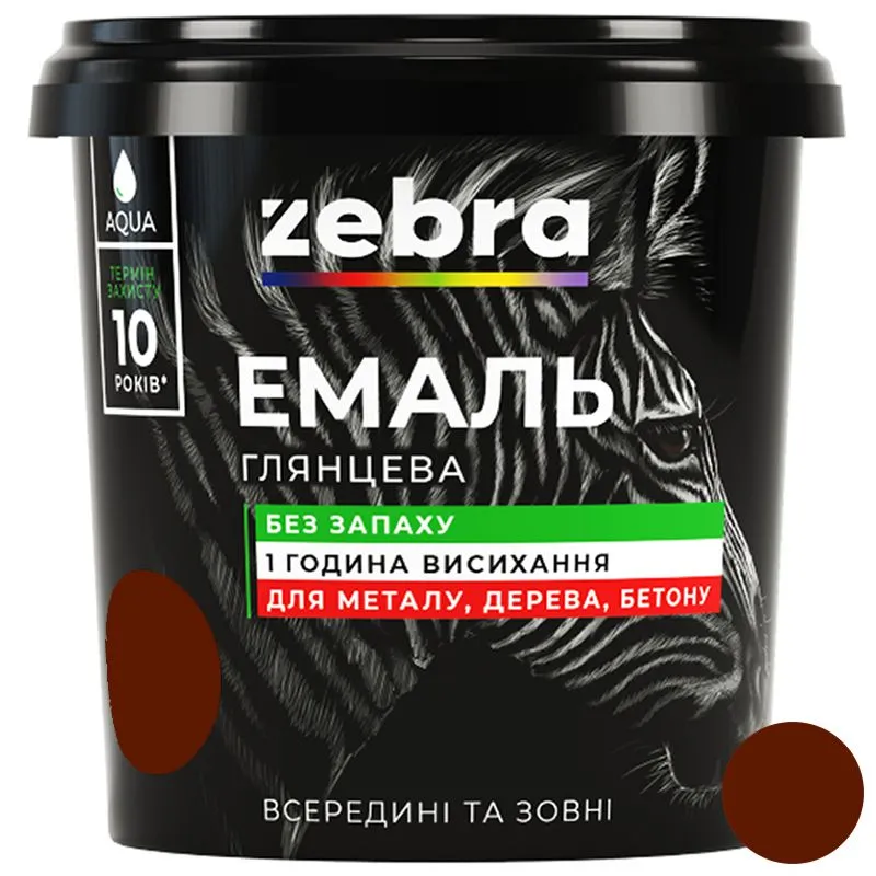 Емаль Zebra 87, 0,25 кг, червоно-коричневий купити недорого в Україні, фото 1