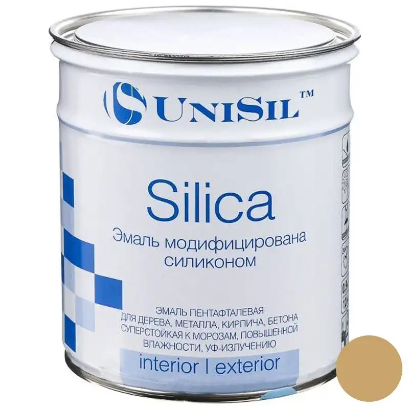 Емаль пентафталева UniSil Silica, 0,9 кг, глянцевий бежевий купити недорого в Україні, фото 1