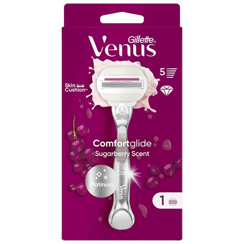 Бритва Gillette Venus Comfortglide 3 Sugarberry, с сменным картриджем купить недорого в Украине, фото 2