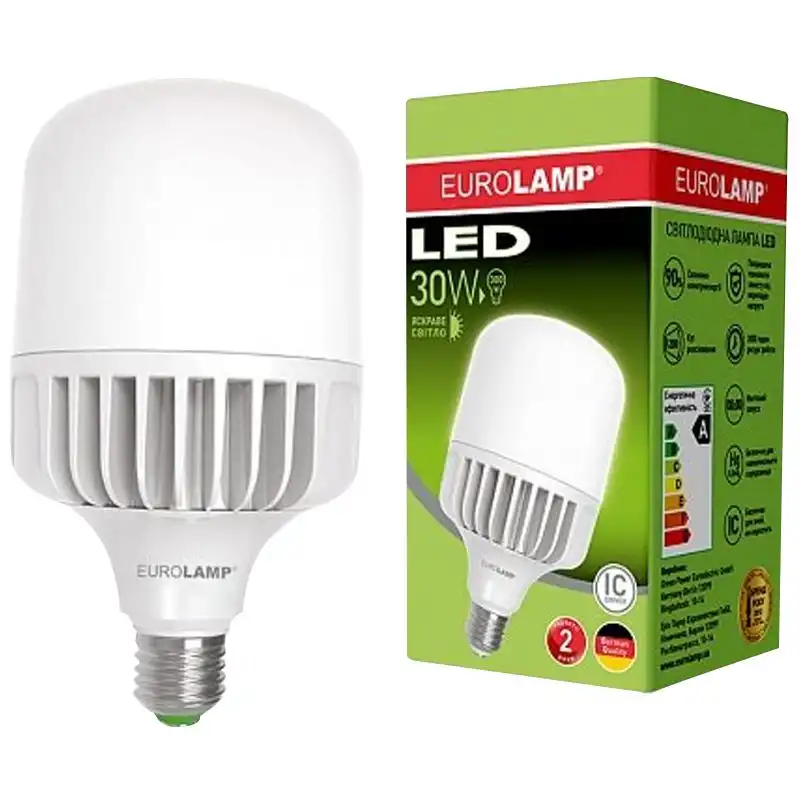 Лампа Eurolamp Plastic, 30W, E27, 4000K, LED-HP-30274(P) купити недорого в Україні, фото 1