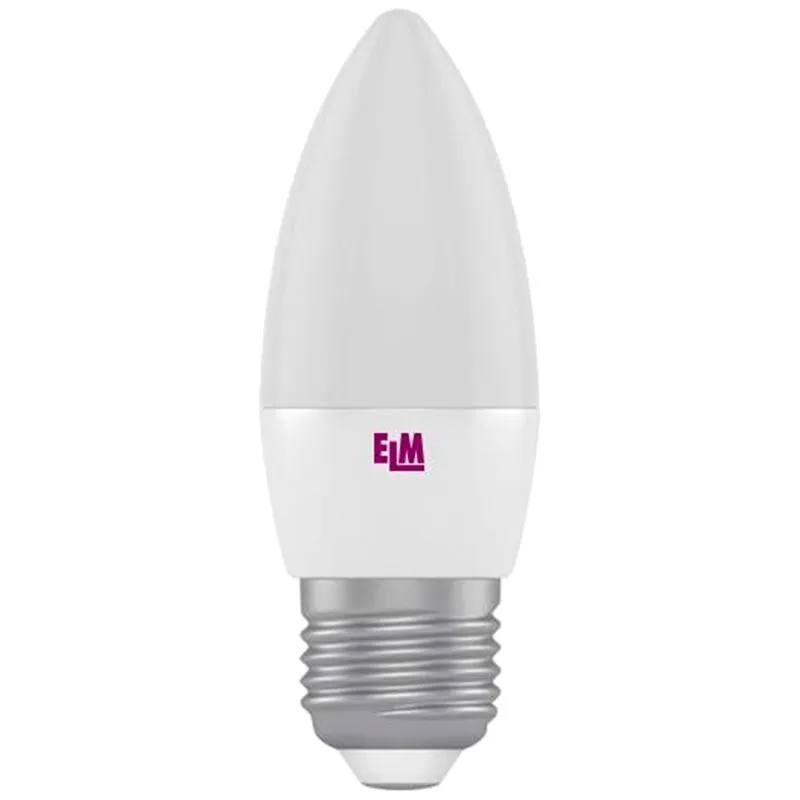 Лампа світлодіодна ELM, свічка, 7 Вт, E27, 3000 К, PA10, 18-0048 купити недорого в Україні, фото 1