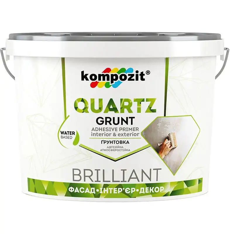 Грунтовка адгезионная Kompozit Quartz-Grunt, 7 кг, белая купить недорого в Украине, фото 1