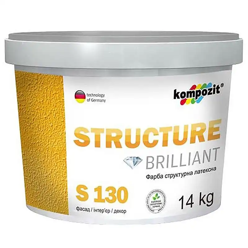 Краска структурная Kompozit Structure S130, А, 14 кг купить недорого в Украине, фото 1