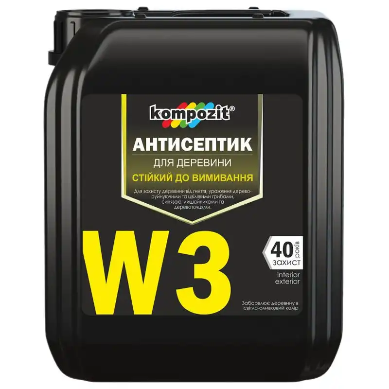 Антисептик стійкий до вимивання Kompozit W3, 1 л купити недорого в Україні, фото 1