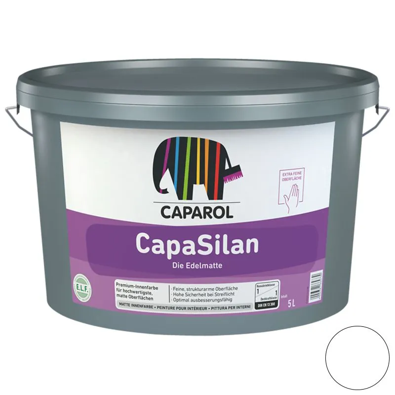 Фарба інтер'єрна силіконова Caparol CapaSilan ELF, база 1, 5 л, білий купити недорого в Україні, фото 1