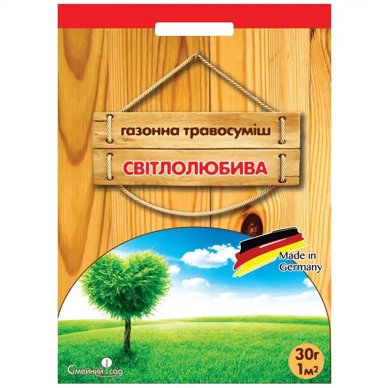 Семена Семейный сад Газонная трава Светолюбивая, 30 г купить недорого в Украине, фото 1
