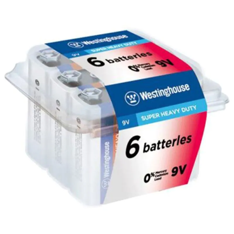 Батарейка Westinghouse Super Heavy Duty, 9V/6F22, 6 шт, 6F22-PB6 купити недорого в Україні, фото 1