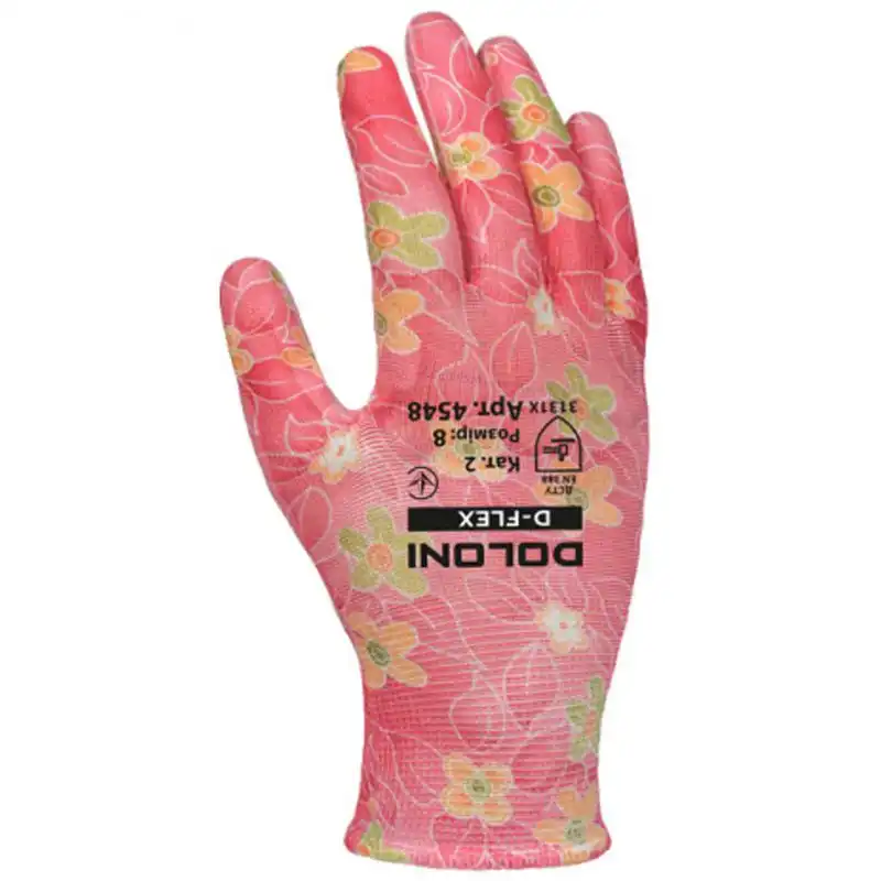 Перчатки трикотажные с полиуретановым покрытием Doloni, M, розовые, 4548 купить недорого в Украине, фото 1