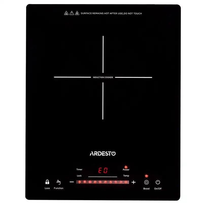 Плита индукционная одинарная с Boost-режимом Ardesto ICS-B118, 1,8 кВт, чёрный купить недорого в Украине, фото 1