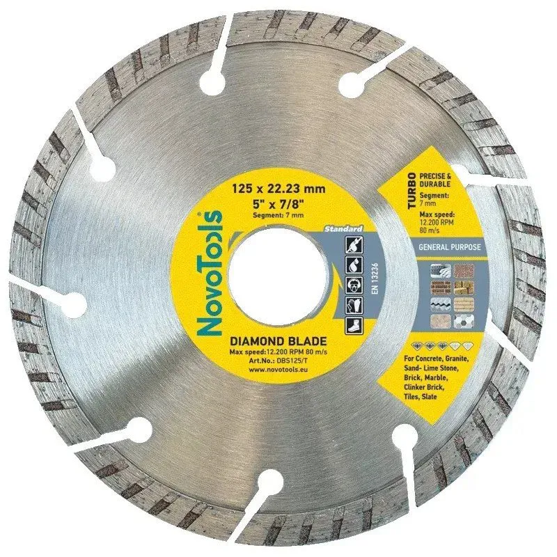 Диск алмазний NovoTools Standart, 125х7х22,23 мм, DBS125/T купити недорого в Україні, фото 1