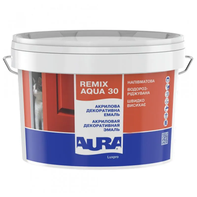 Эмаль акриловая декоративная Aura Luxpro Remix Aqua 30, 2,2 л купить недорого в Украине, фото 1