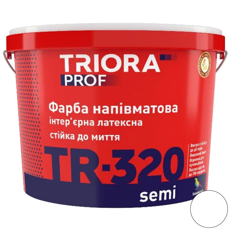 Краска интерьерная полуматовая Triora TR-320 Semi, 3 л купить недорого в Украине, фото 1