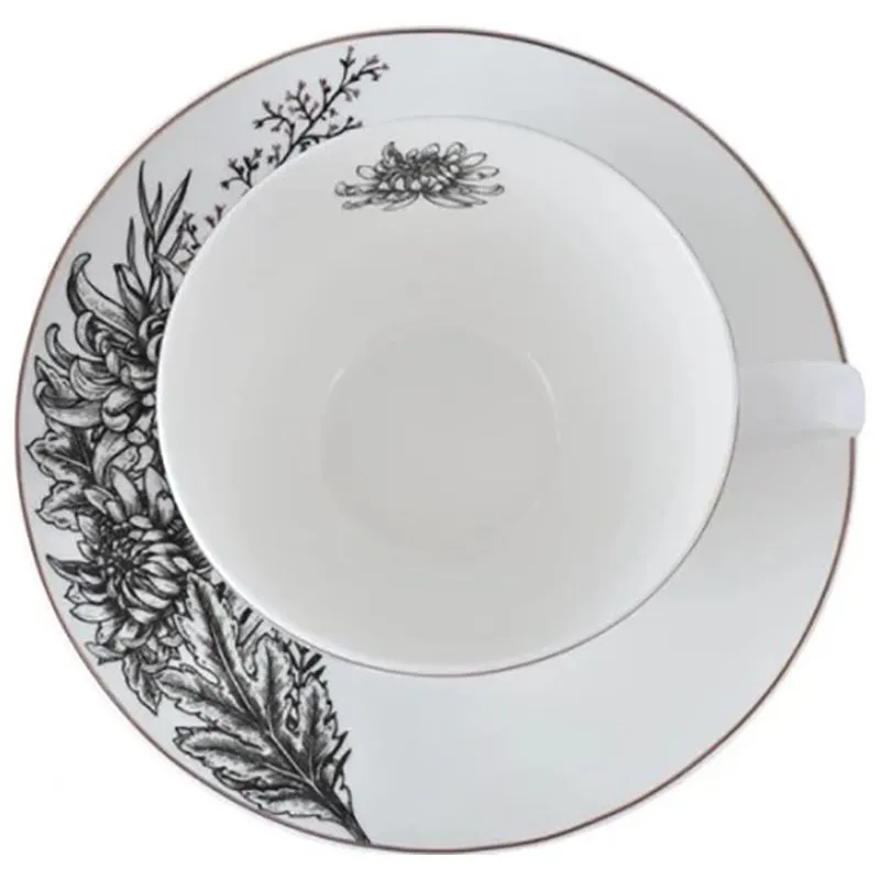 Набор чашка и блюдце для чая Astera Charm Floral Black, 410 мл купить недорого в Украине, фото 2