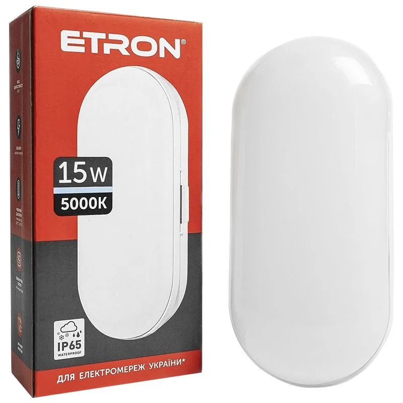 Светильник светодиодный Etron Communal, 15 Вт, 5000 K, IP65, овал, 1-ECP-505-E купить недорого в Украине, фото 1