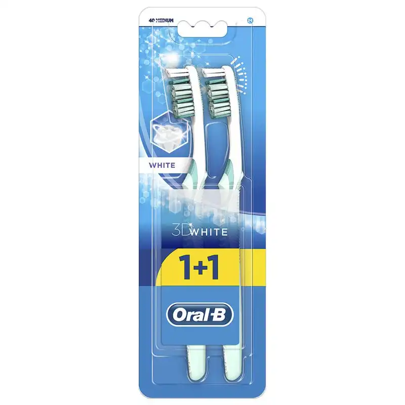 Зубна щітка Oral-B Advantage 3D White, середня, 2 шт, 22761 купити недорого в Україні, фото 1