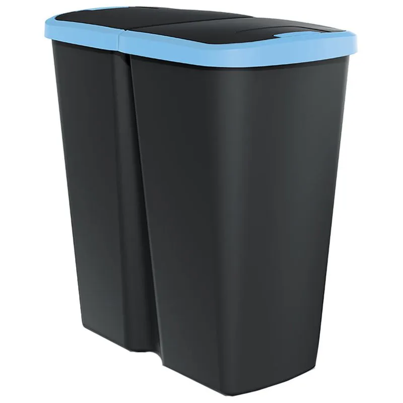 Ведро для мусора подвсесное Keden, 45 л, чёрный с голубым, NDAB45-2717С купить недорого в Украине, фото 1