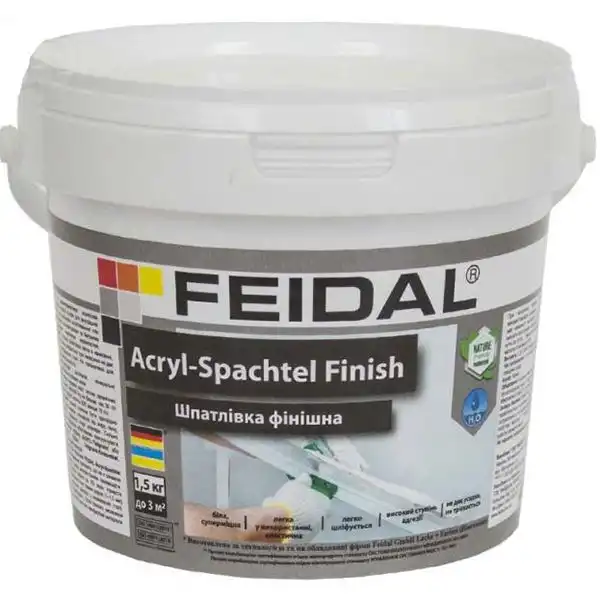 Шпаклівка Feidal Acryl-Spachtel Finish, 1,5 кг купити недорого в Україні, фото 1
