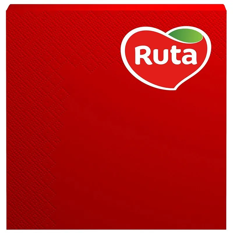 Серветки столові Ruta Color, 33х33 см, 20 шт, червоний, 41676 купити недорого в Україні, фото 1