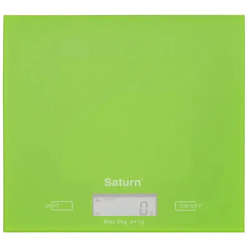 Весы кухонные Saturn ST-KS7810, стекло, зелёный купить недорого в Украине, фото 1