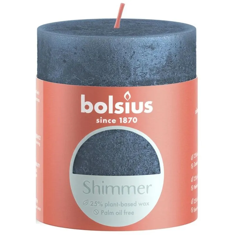 Свічка Biol Shimmer Рустік, 80х68 мм, синій купити недорого в Україні, фото 1