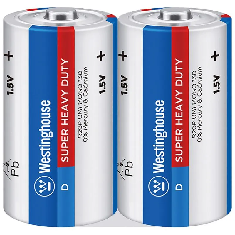 Батарейка Westinghouse Super Heavy Duty, D/R20, 2 шт, R20P-BP2V купить недорого в Украине, фото 2