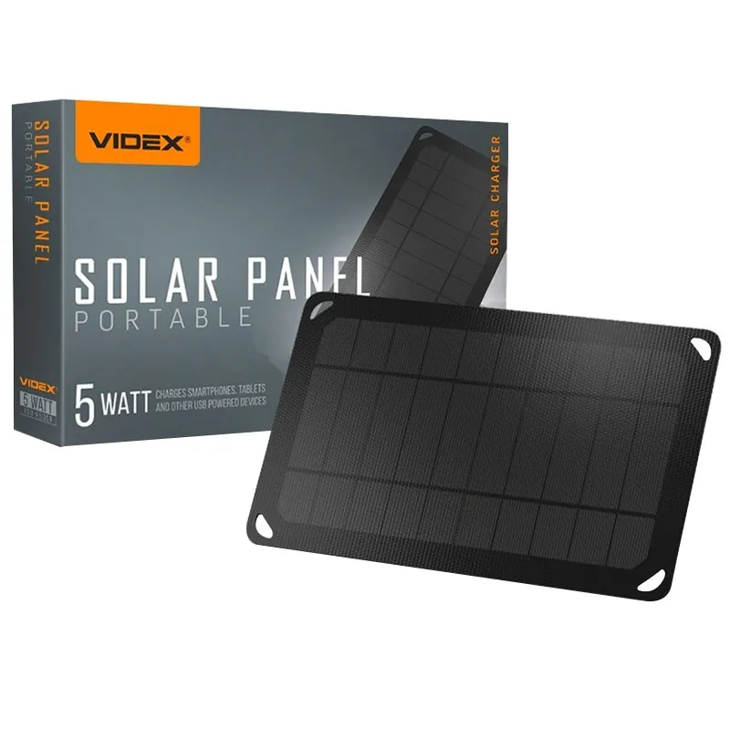 Портативна зарядна сонячна панель Videx, 5 Вт, VSO-F505U купити недорого в Україні, фото 1