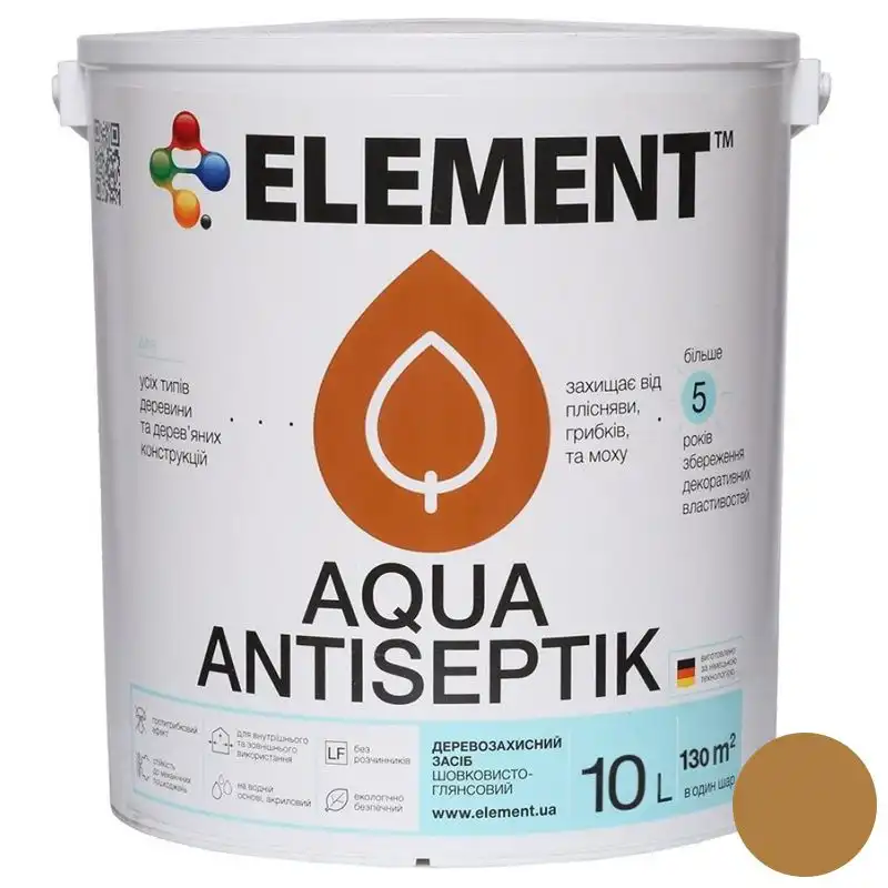Антисептик Element Aqua, 10 л, дуб купити недорого в Україні, фото 1