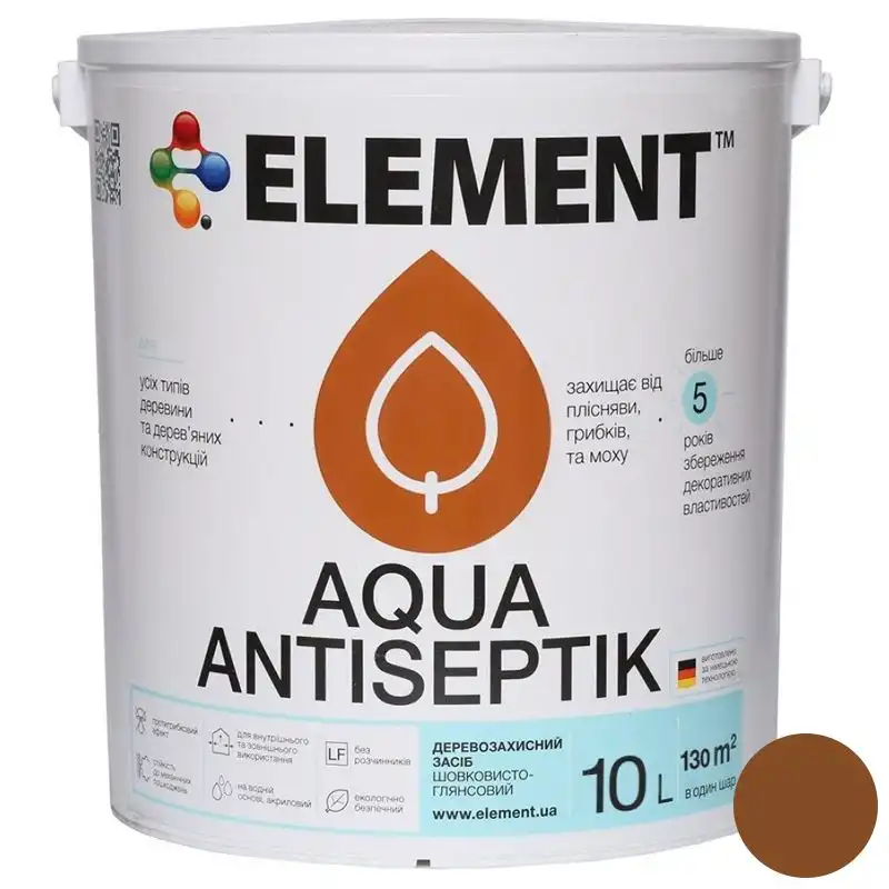 Антисептик Element Aqua, 10 л, горіх купити недорого в Україні, фото 1