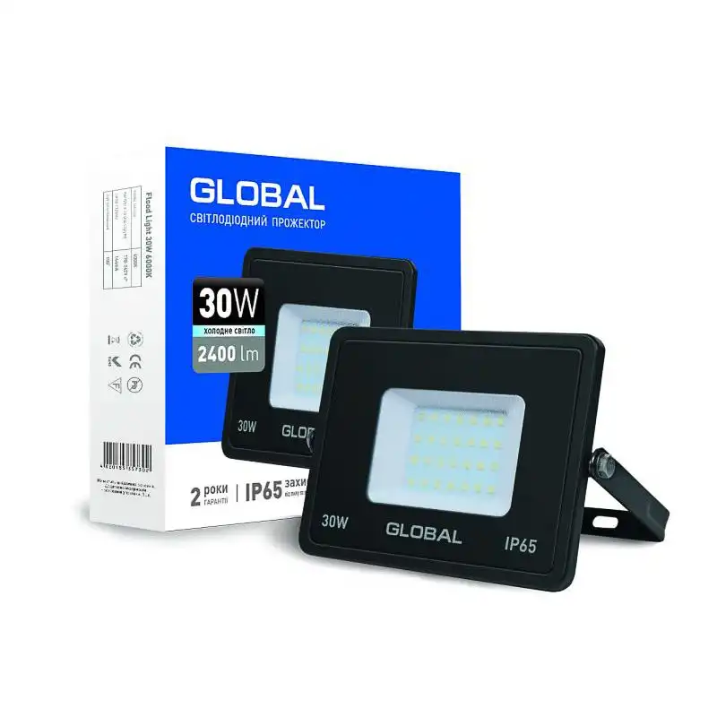 Прожектор Global Flood Light, 30W, 6000K, 1-GBL-02-LFL-3060 купить недорого в Украине, фото 1