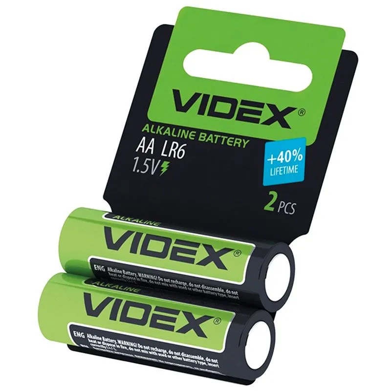 Батарейка лужна Videx, AA/LR6, 2 шт, 21162 купити недорого в Україні, фото 1