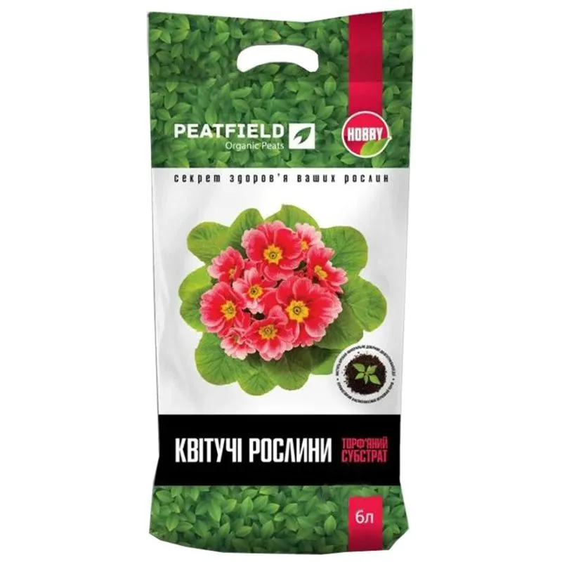 Субстрат торф'яний Peatfield для квітучих рослин, 6 л купити недорого в Україні, фото 1