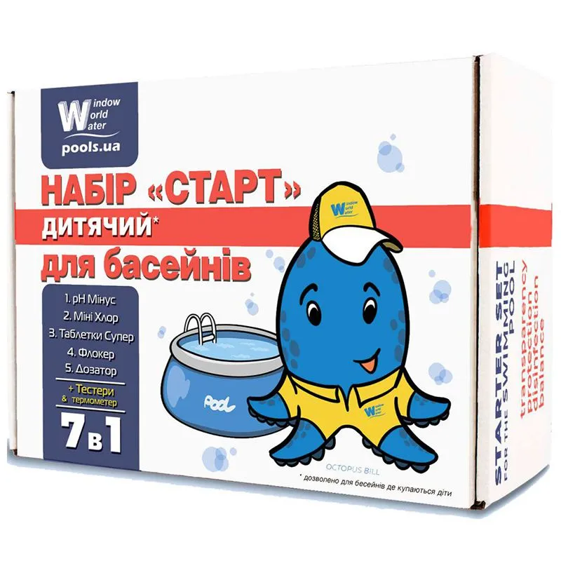 Таблетки Water World Window Старт, 7 шт, 2,8 кг купити недорого в Україні, фото 1