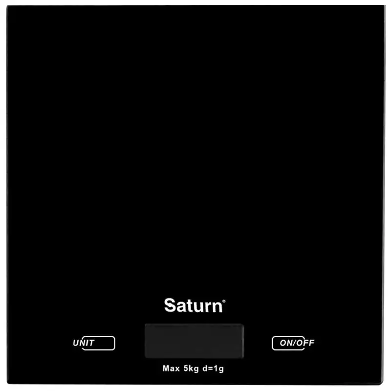 Ваги кухонні Saturn ST-KS7810, чорний, до 5 кг, скло купити недорого в Україні, фото 1