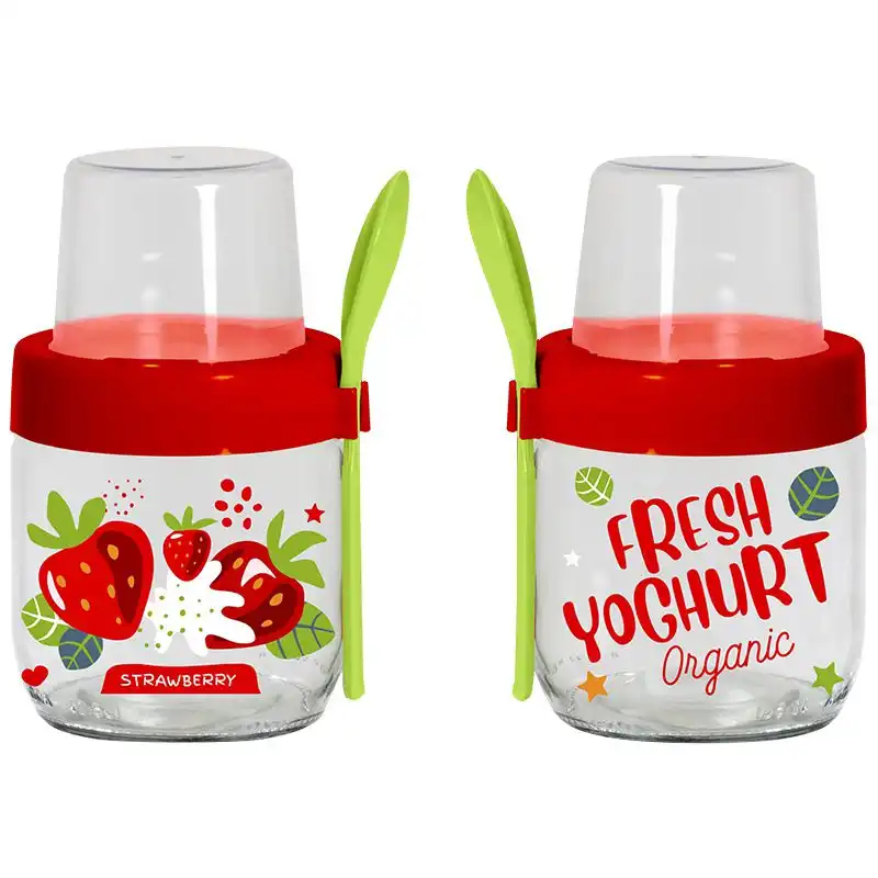 Банка для йогурта з кришкою, ложкою і контейнером Herevin Fruit-Yoghurt, 425 мл, 6651282 купити недорого в Україні, фото 2