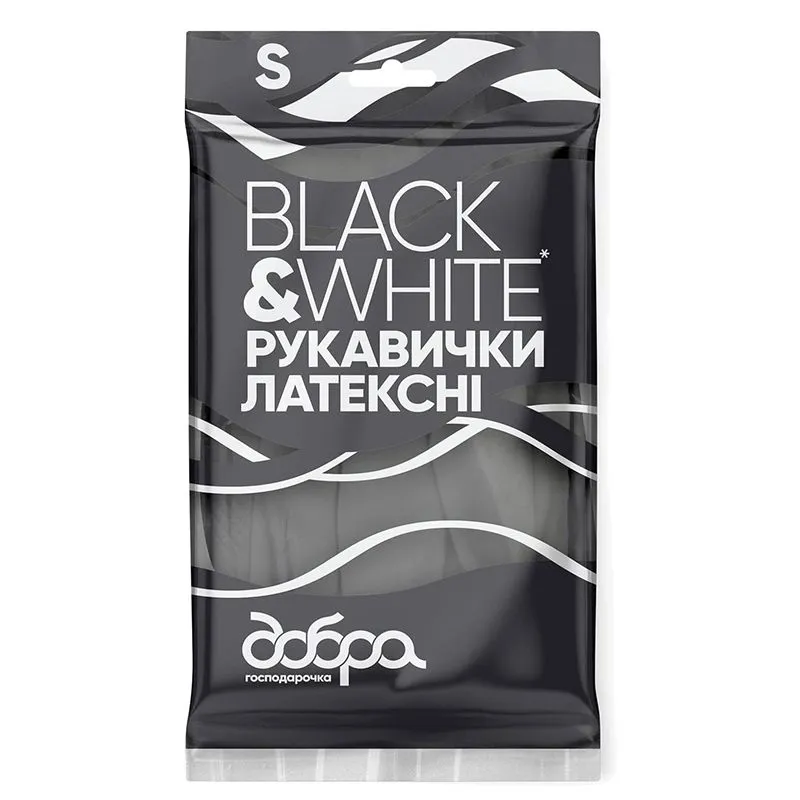 Перчатки Добрая хозяйка Black&White, размер S купить недорого в Украине, фото 2