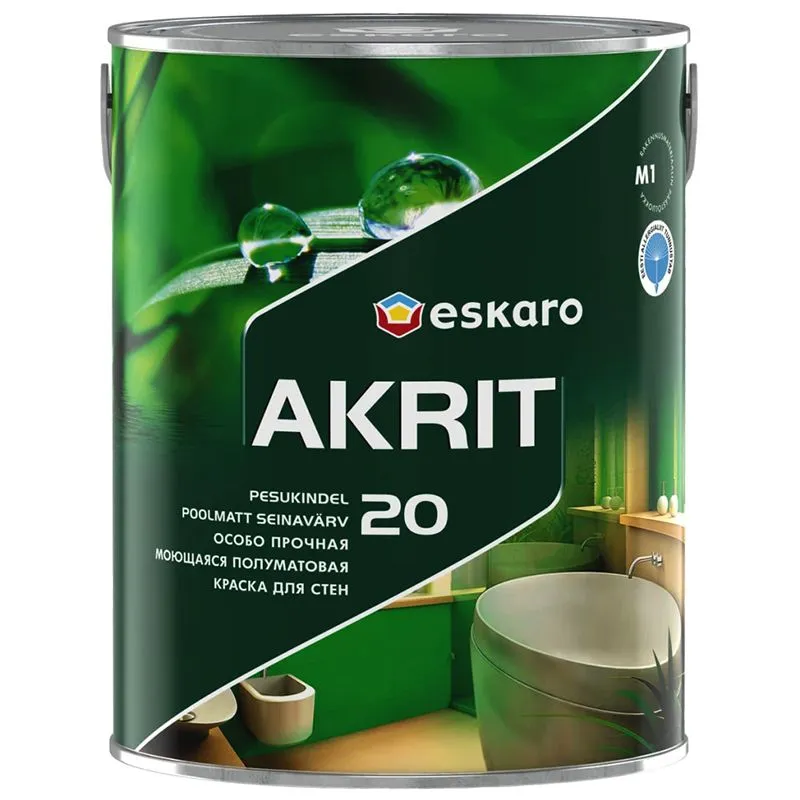 Краска Eskaro Akrit 20, 2,85 л, белый, полуматовая купить недорого в Украине, фото 1
