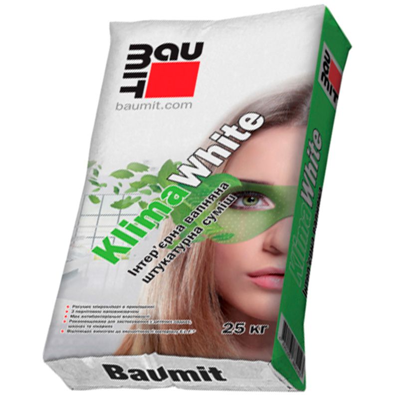 Купить Штукатурка цементно-известковая с перлитом Baumit Klima White ...