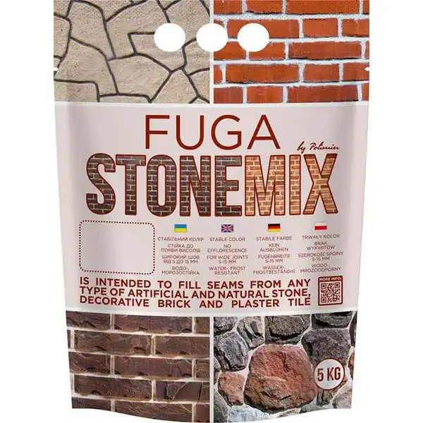 Фуга Polimin Fuga Stonemix, 5 кг, білий купити недорого в Україні, фото 1