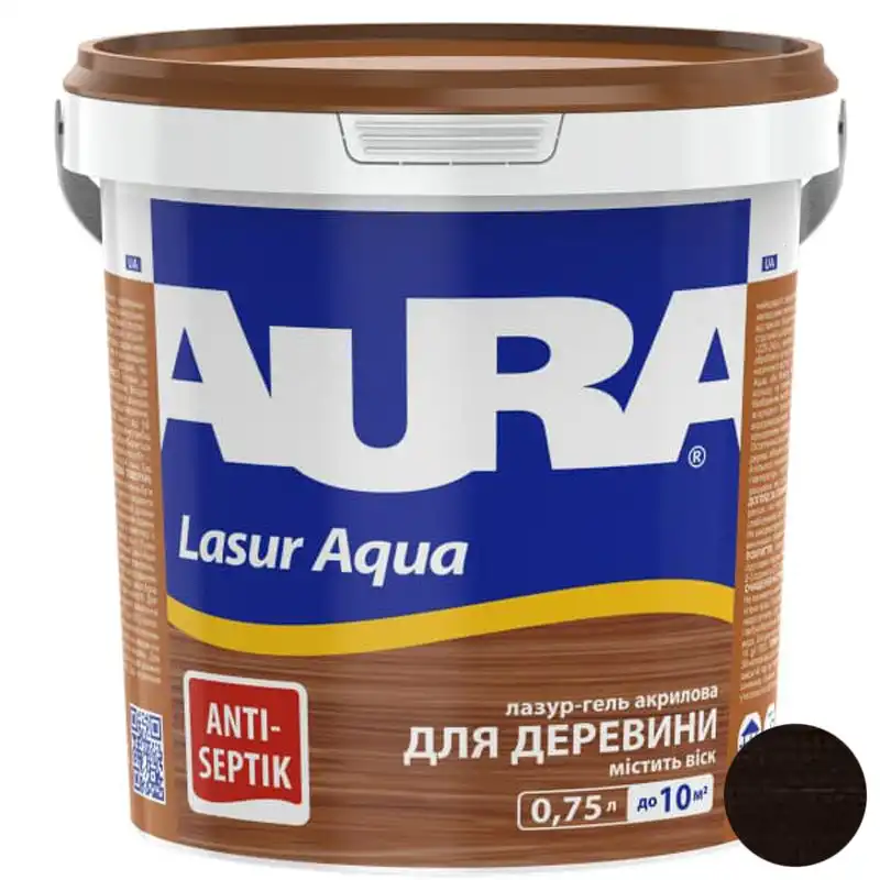 Лазур акрилова Aura Lasur Aqua, 0,75 л, напівматовий, венге купити недорого в Україні, фото 1