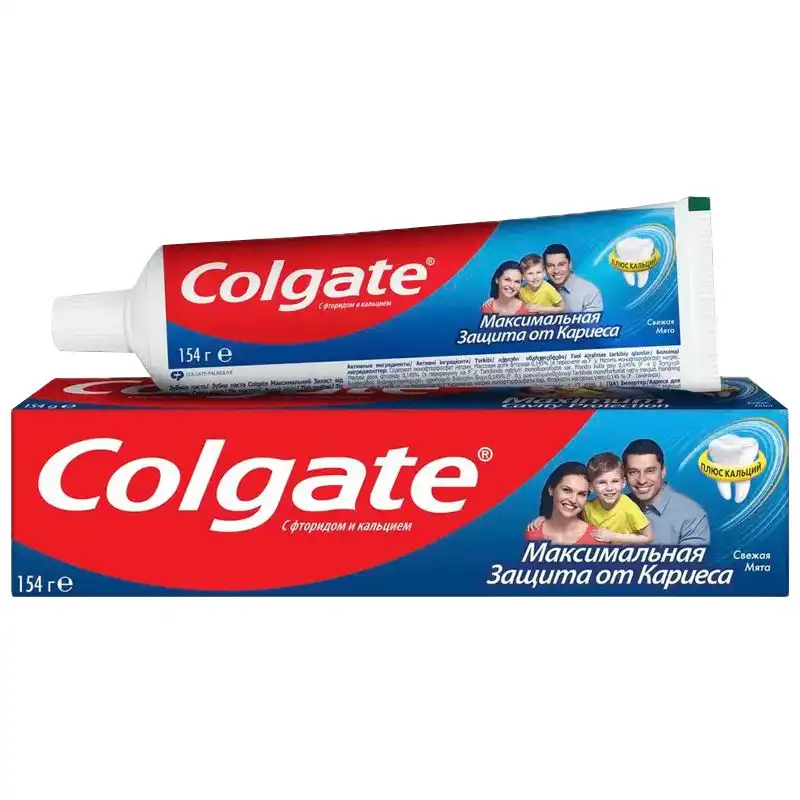 Зубная паста Colgate Макс защита от кариеса с кальцием, 150 мл, Свежая мята купить недорого в Украине, фото 1