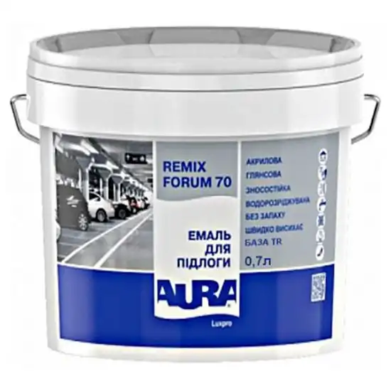 Емаль акрилова для підлоги Aura Luxpro Remix Forum 10, 0,75 л, напівматовий білий купити недорого в Україні, фото 1