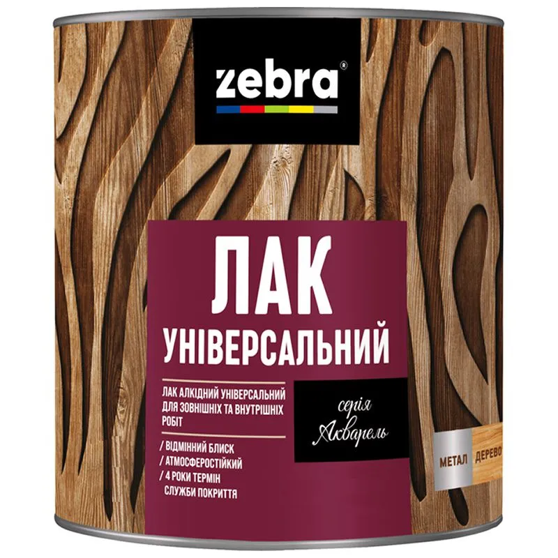 Лак глянцевий універсальний Zebra Акварель, 0,75 л купити недорого в Україні, фото 1