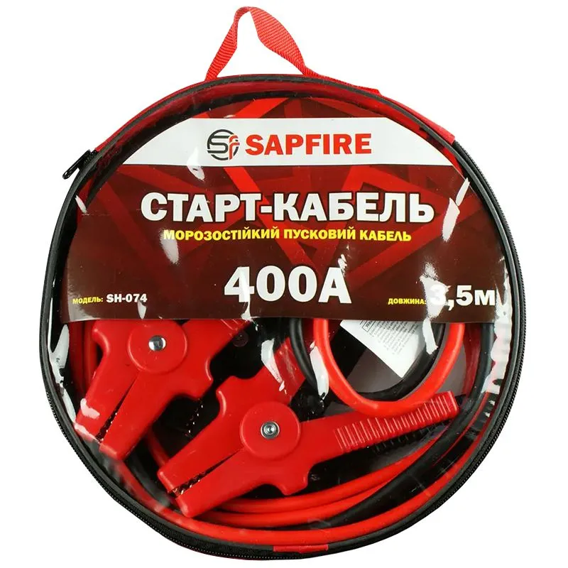 Старт-кабель Sapfire, 400 А, 3,5 м, -40°С, сумка, 400700 купити недорого в Україні, фото 1