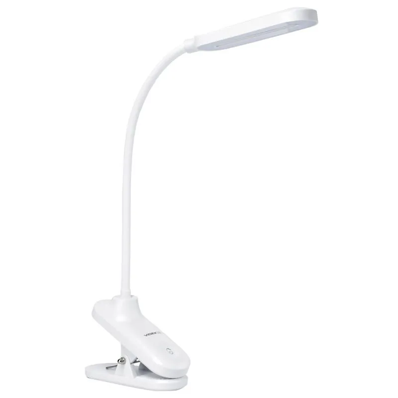 Лампа настільна Videx LED VL-TF09W, 7 Вт, 4000K, на зажимі, білий купити недорого в Україні, фото 1