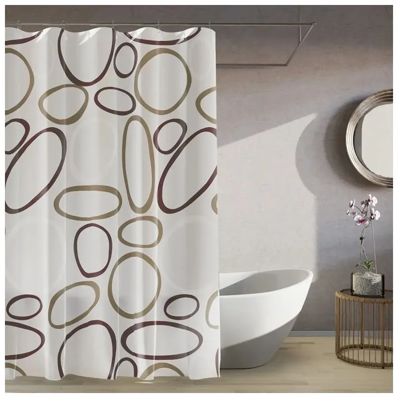 Штора для ванной комнаты Woko Toffee, 180х180 см, с кольцами 12 шт, PE7072В купить недорого в Украине, фото 1