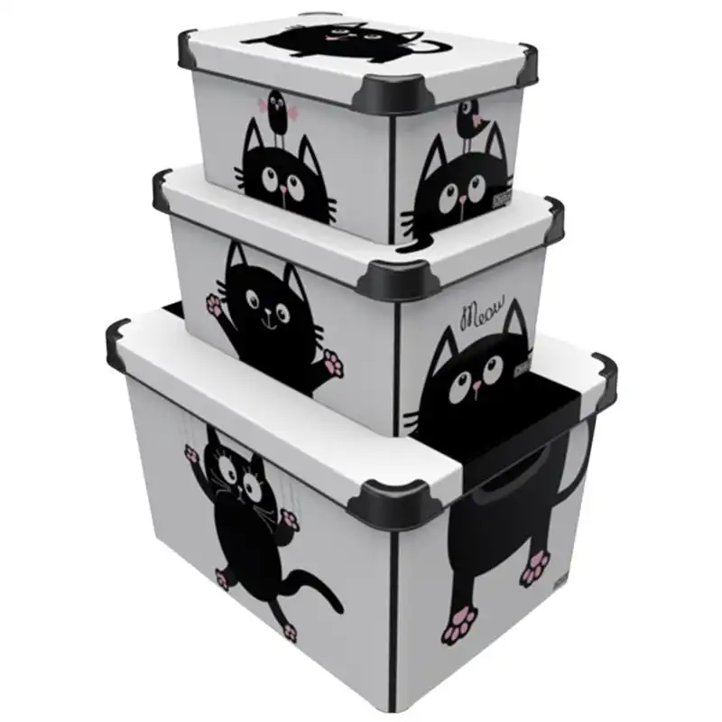 Контейнер для хранения с крышкой Qutu Style Box Meow Black, 5 л, 6709287 купить недорого в Украине, фото 2