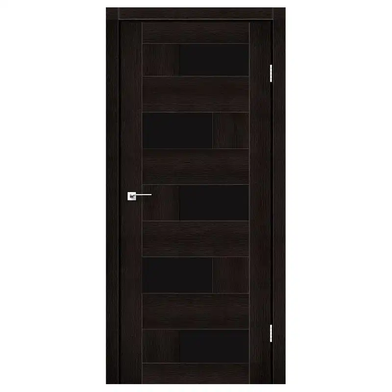 Дверне полотно StilDoors Nepal, 800х2000 мм, Венге Преміум, Чорне скло купити недорого в Україні, фото 1